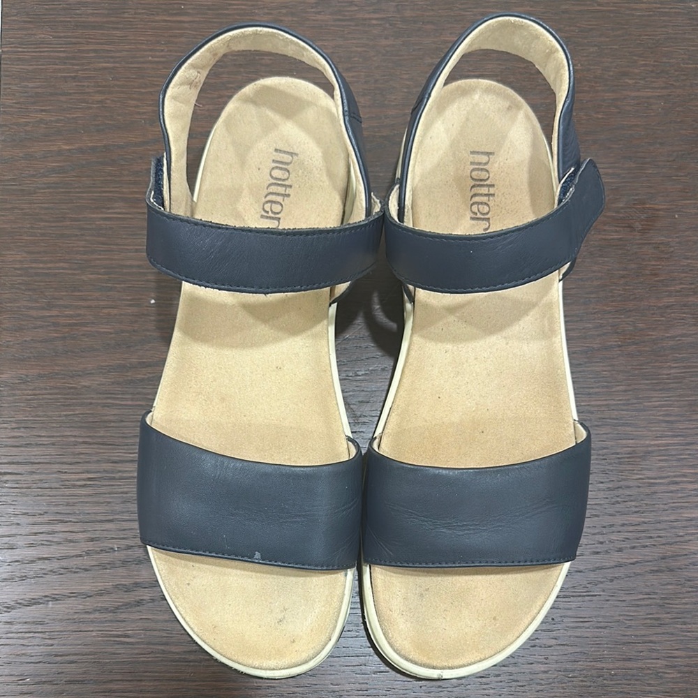 Hotter Black Sandals Comfort Flat